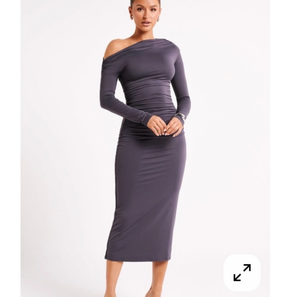 Meshki One Shoulder Dress in Deep Purple
